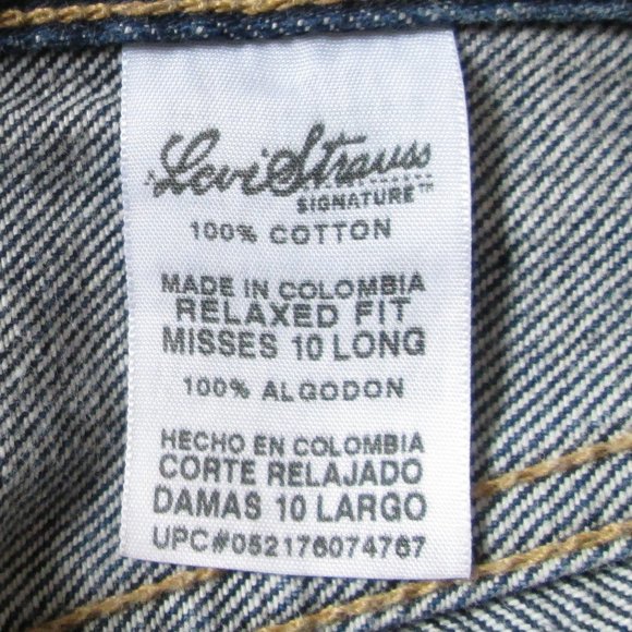 Levi Stauss Signature Misses Relaxed Fit Blue Jeans Sz 10 Long 100% Cott… - Picture 7 of 8